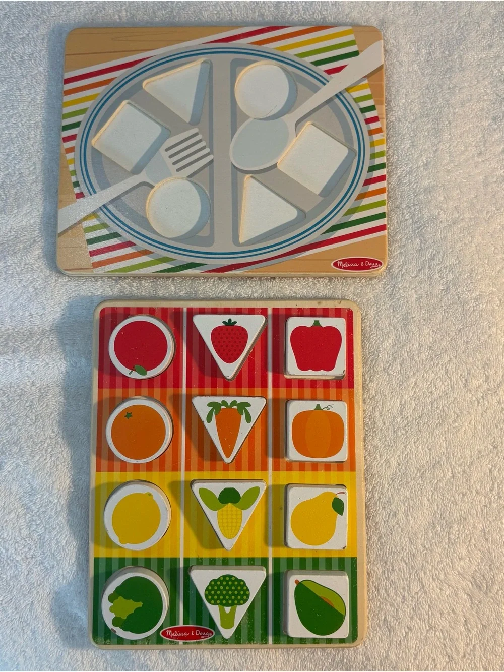 Melissa & Doug Wooden Shape and Color Sorting Puzzle Healthy Food Choices